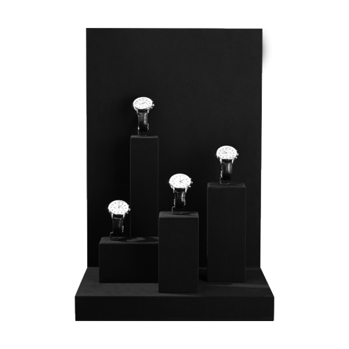 TT556 Luxury Black Microfiber Watch Display Stand for Watch Shop Window