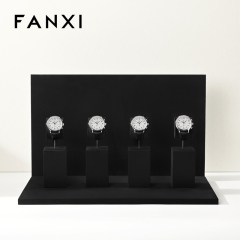 TT579-582 Watch Display Set Microfiber Metal Bracelet Watch Holder Organizer Watch Stand
