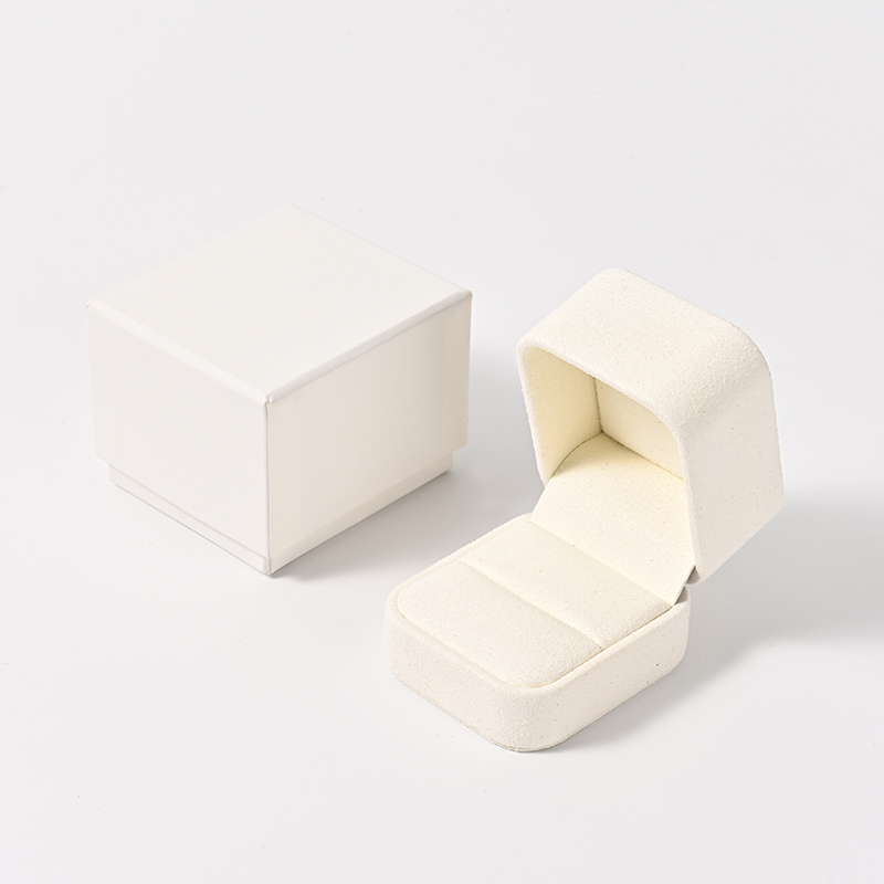 Custom Logo Luxury Suede Ring Box Elegant Luxury Jewelry Gift Box