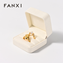 Elegant Double Slot Rings Jewelry Box Pair Rings Storage Box Pair Rings Box for Couple