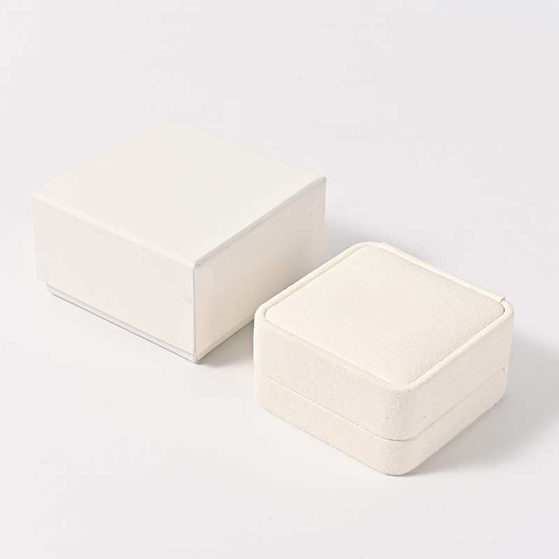 High End Jewlery Box Custom Logo Earring Box Suede Jewelry Box Packaging Luxury