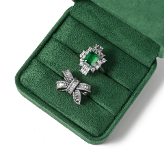 Luxury Jewelry Storage Box Costom Logo Green Double Jewelry Box