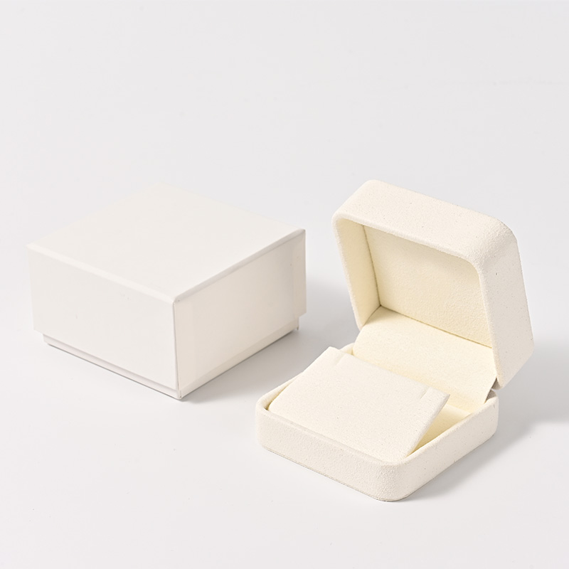 High End Jewlery Box Custom Logo Earring Box Suede Jewelry Box Packaging Luxury