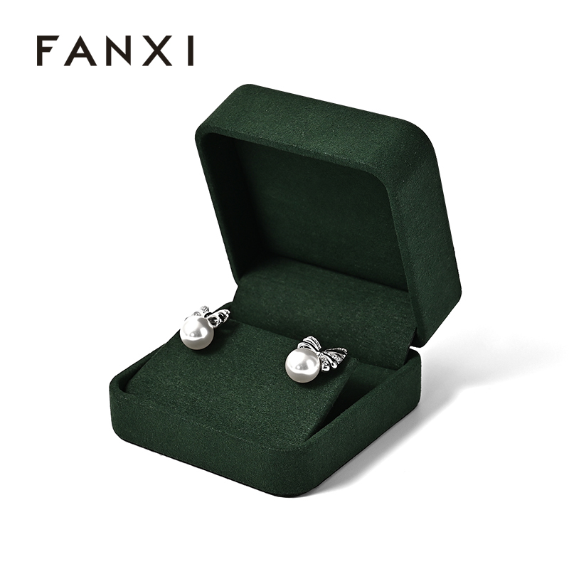 Professional Custom Elegant Jewelry Package Box Suede Earrings Packiging