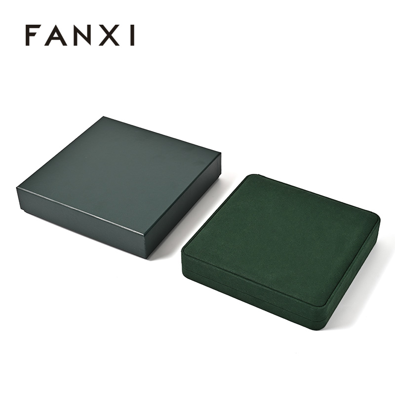 Luxury Microfiber Jewelry Storage Box Necklace Pendant Jewelry Store Box