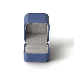 PU Leather Microfiber Wedding Ring Box Handmade Jewelry Packaging Box