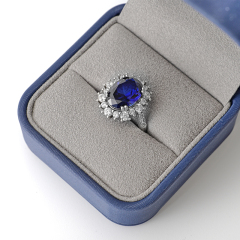 PU Leather Microfiber Wedding Ring Box Handmade Jewelry Packaging Box