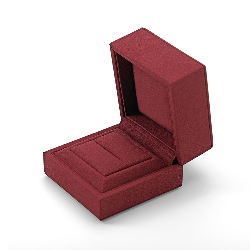 Jewelry Single Ring Box Luxury Gift Box Square Shape Microfiber Custom Ring Box