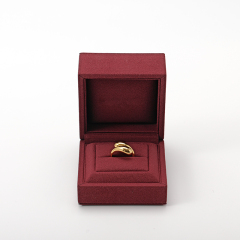 Jewelry Single Ring Box Luxury Gift Box Square Shape Microfiber Custom Ring Box