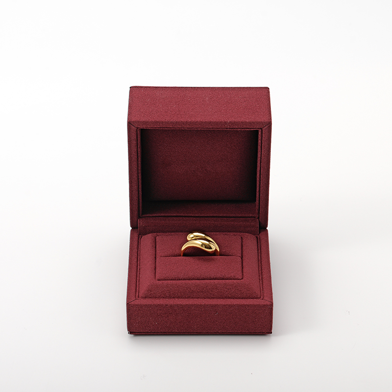 Jewelry Single Ring Box Luxury Gift Box Square Shape Microfiber Custom Ring Box