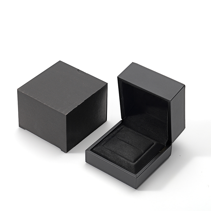 Customization Factory Square Black Ring Box PU Leather Jewelry Storage Box
