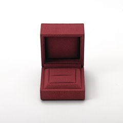 Jewelry Single Ring Box Luxury Gift Box Square Shape Microfiber Custom Ring Box