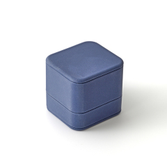PU Leather Microfiber Wedding Ring Box Handmade Jewelry Packaging Box