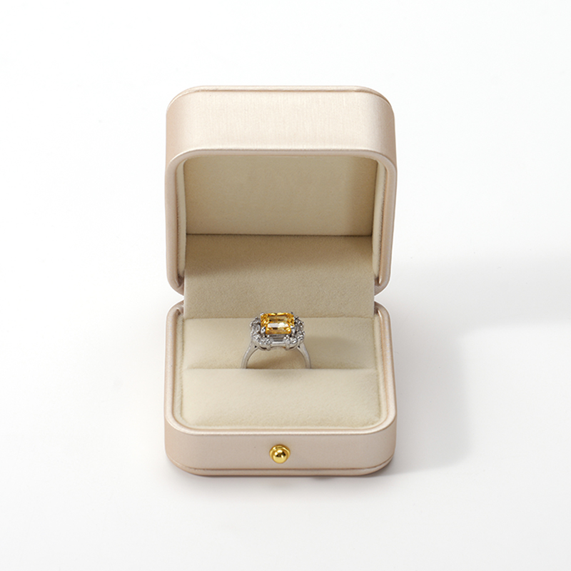 Professional Custom Elegant Jewelry Package Box Suede Wedding Double Ring Boxes for Packiging