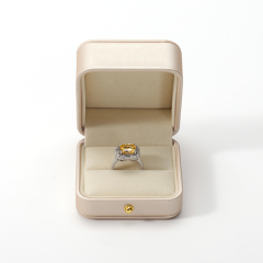 Professional Custom Elegant Jewelry Package Box Suede Wedding Double Ring Boxes for Packiging
