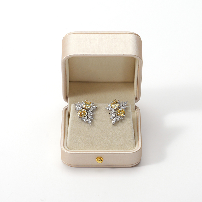 Professional Custom Elegant Jewelry Package Box Suede Wedding Double Ring Boxes for Packiging