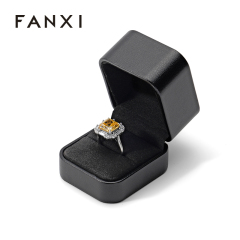 High-end PU Leather Jewellery Boxes Single Ring Jewelry Packaging Box for Engagement
