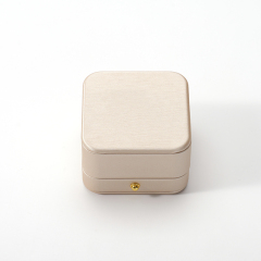 Professional Custom Elegant Jewelry Package Box Suede Wedding Double Ring Boxes for Packiging