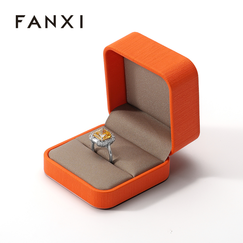 Luxury Ring Storage Box Microfiber Gift Box Packaging Organizer Display Case Jewelry Box Ring Storage Case