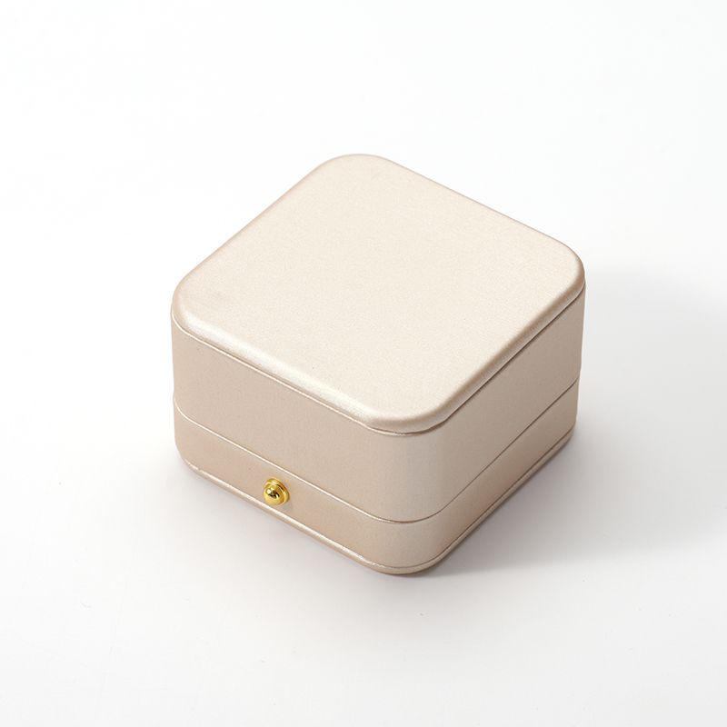 Professional Custom Elegant Jewelry Package Box Suede Wedding Double Ring Boxes for Packiging