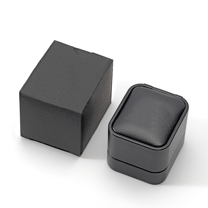 High-end PU Leather Jewellery Boxes Single Ring Jewelry Packaging Box for Engagement