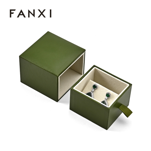 Custom Logo Microfiber Paper Velvet Earrings Box Packaging Jewelry Box