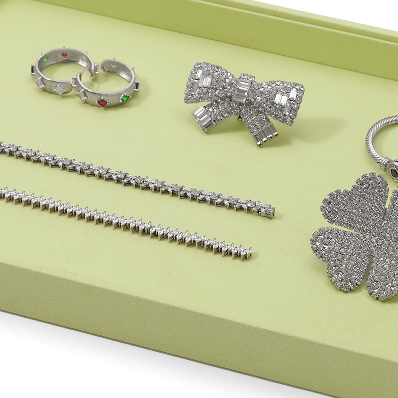 Jewelry Storage Display Tray Microfiber Ring Necklace Bracelet Watch Bracelet Display Plate