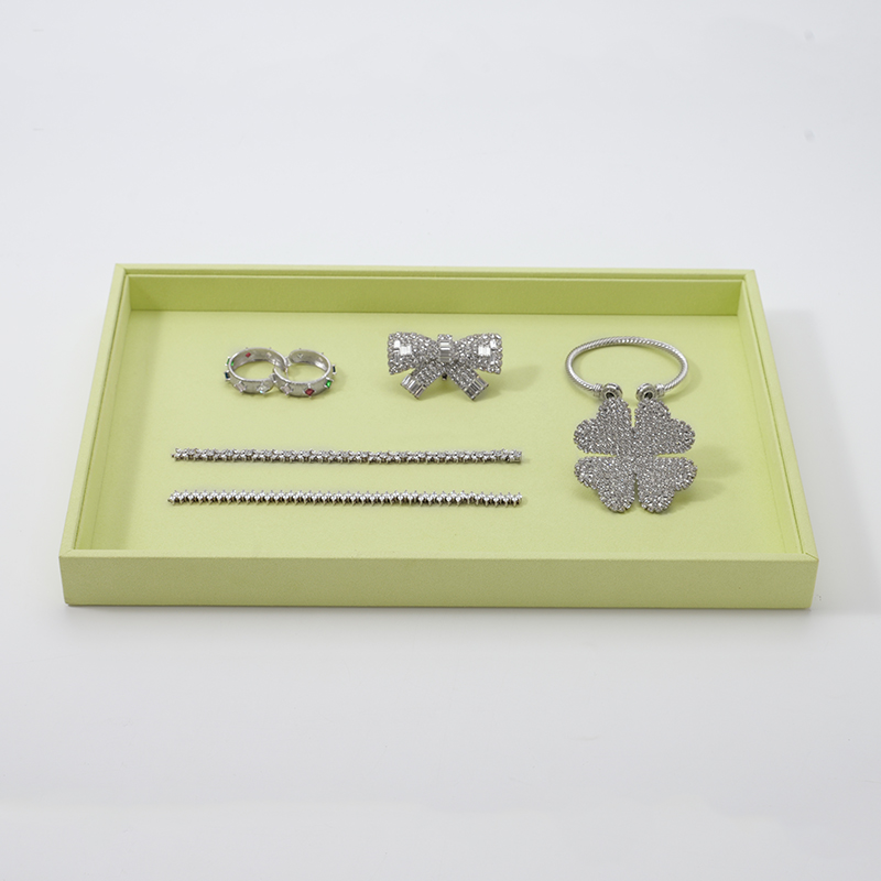 Jewelry Storage Display Tray Microfiber Ring Necklace Bracelet Watch Bracelet Display Plate