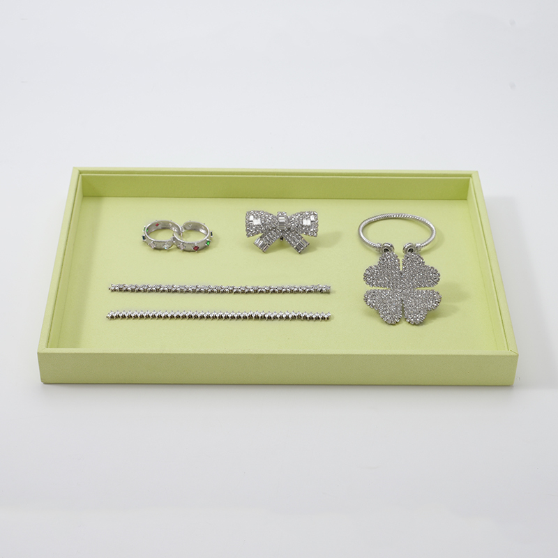 Jewelry Storage Display Tray Microfiber Ring Necklace Bracelet Watch Bracelet Display Plate