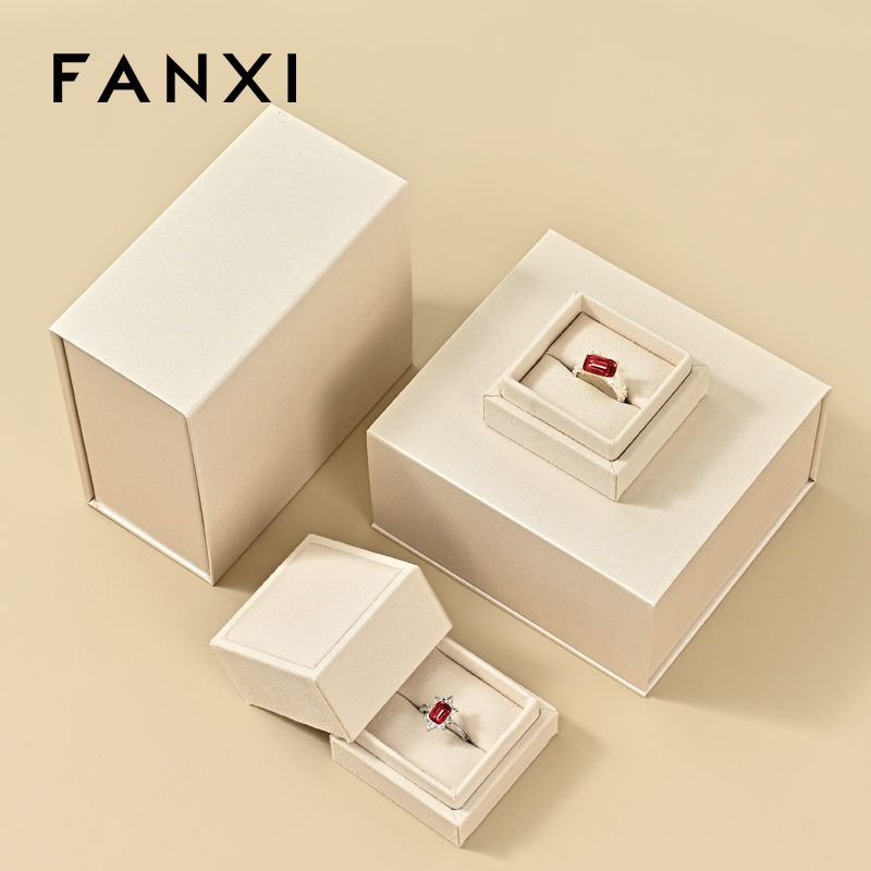 H199 Custom Logo Luxury Jewelry Paper Velvet Box Magnet Packaging Gift Boxes