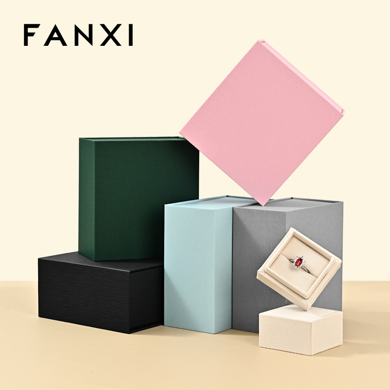 H199 Custom Logo Luxury Jewelry Paper Velvet Box Magnet Packaging Gift Boxes