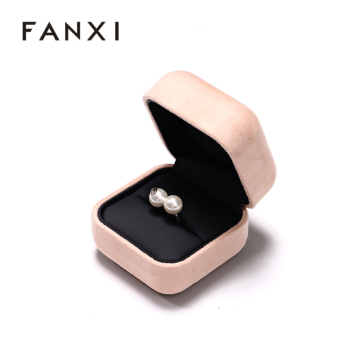 Wholesale Suede Jewelry Packaging Wedding Ring Boxes Jewelry Boxes Luxury