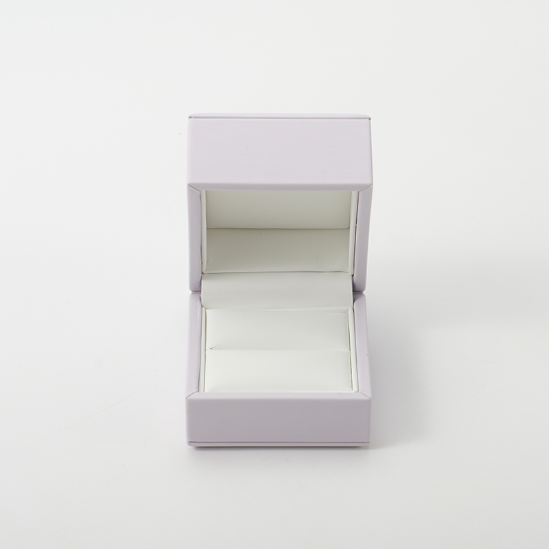 Leather Ring Box Light Purple Pu Leather Jewelry Storage Box Gift Ring Box