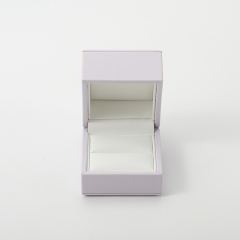 Leather Ring Box Light Purple Pu Leather Jewelry Storage Box Gift Ring Box