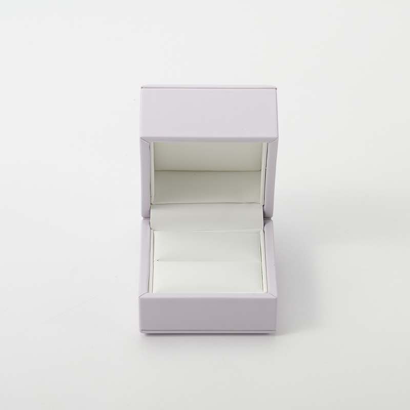 Leather Ring Box Light Purple Pu Leather Jewelry Storage Box Gift Ring Box