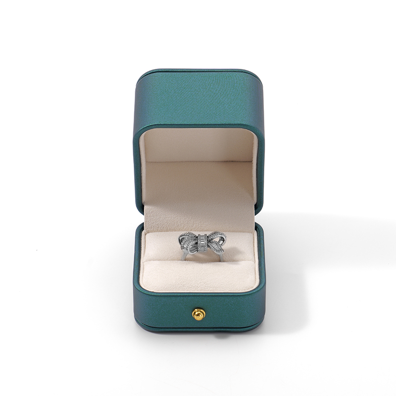 Jewelry Single Ring Box Luxury Gift Box Square Shape Pu Leather Custom Ring Box