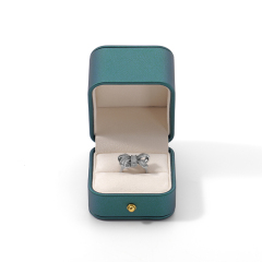 Jewelry Single Ring Box Luxury Gift Box Square Shape Pu Leather Custom Ring Box