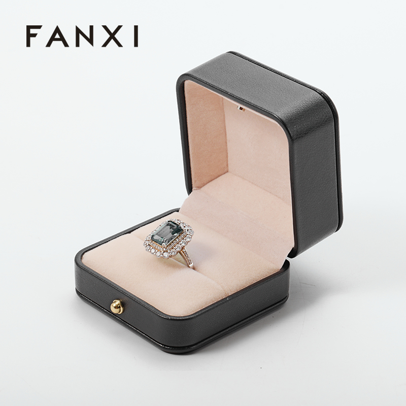 Jewelry Box Factory Luxury PU Leather Custom Ring Earring Diamond Jewelry Box