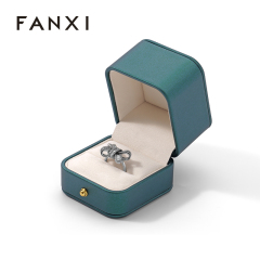 Jewelry Single Ring Box Luxury Gift Box Square Shape Pu Leather Custom Ring Box