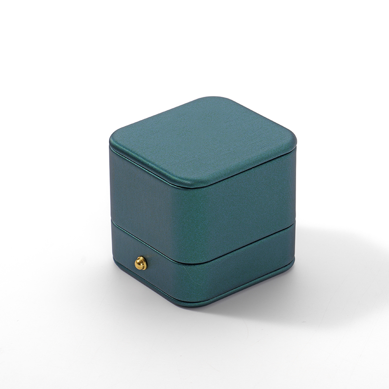 Jewelry Single Ring Box Luxury Gift Box Square Shape Pu Leather Custom Ring Box