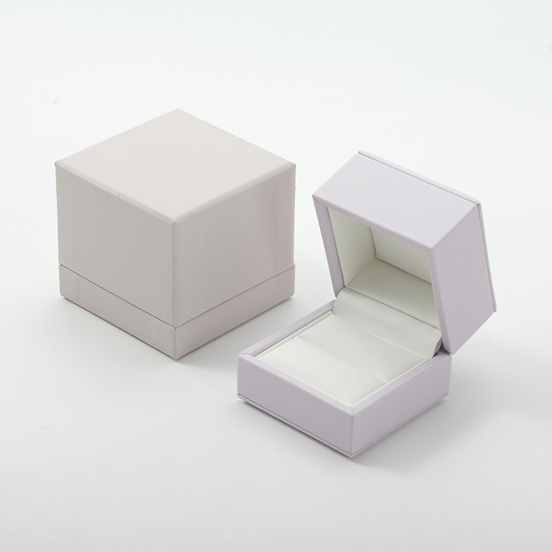 Leather Ring Box Light Purple Pu Leather Jewelry Storage Box Gift Ring Box