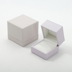 Leather Ring Box Light Purple Pu Leather Jewelry Storage Box Gift Ring Box