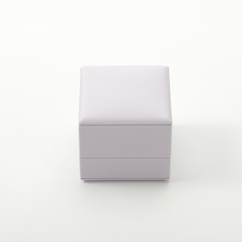 Leather Ring Box Light Purple Pu Leather Jewelry Storage Box Gift Ring Box