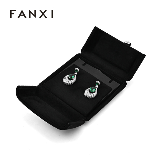 Velvet Jewelry Box Double Open Ring Pendant Bangle Chain Bracelet Packaging Box High Class Jewelry Box