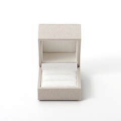 Luxury Ring Box Wedding Jewelry Packaging Box Linen Jewelry Storage Box