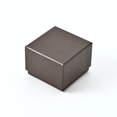 High-end Brown PU Leather Jewellery Boxes Single Ring Jewelry Packaging Box