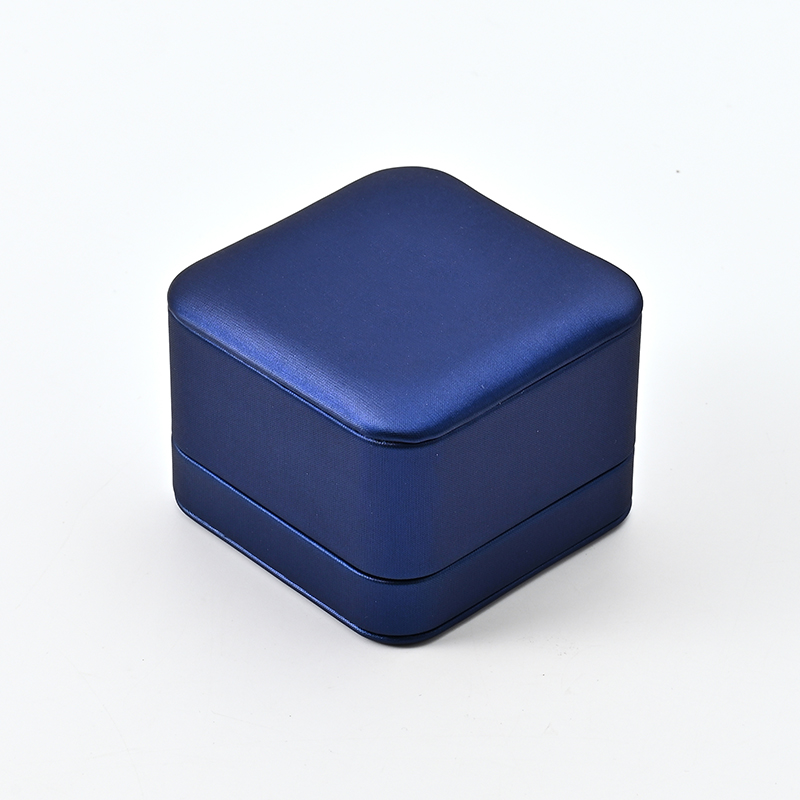 Dark Blue Leather Velvet Jewelry Display Box Necklace Storage Box Custom Logo