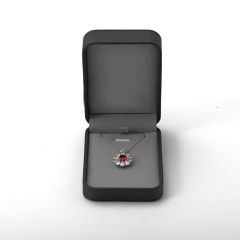 Custom Logo Luxury Ring Box Dark Grey Leather Jewelry Box Jewelry Storage Box