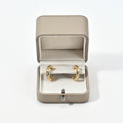 Custom Logo Gift Box Earring Packaging Display Case PU Leather Earrings Jewelry Box