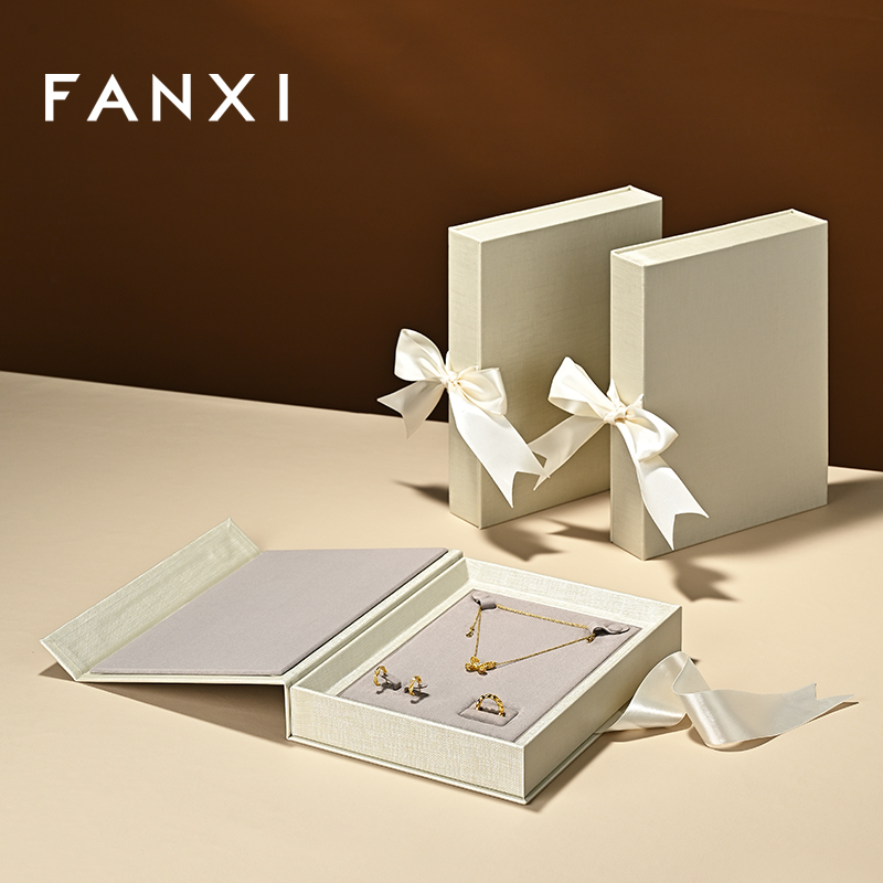 H192 Custom Large PU Leather Book Design Fashionable Gift Jewelry Box Organizer Storage Case Pouch Packaging Holder